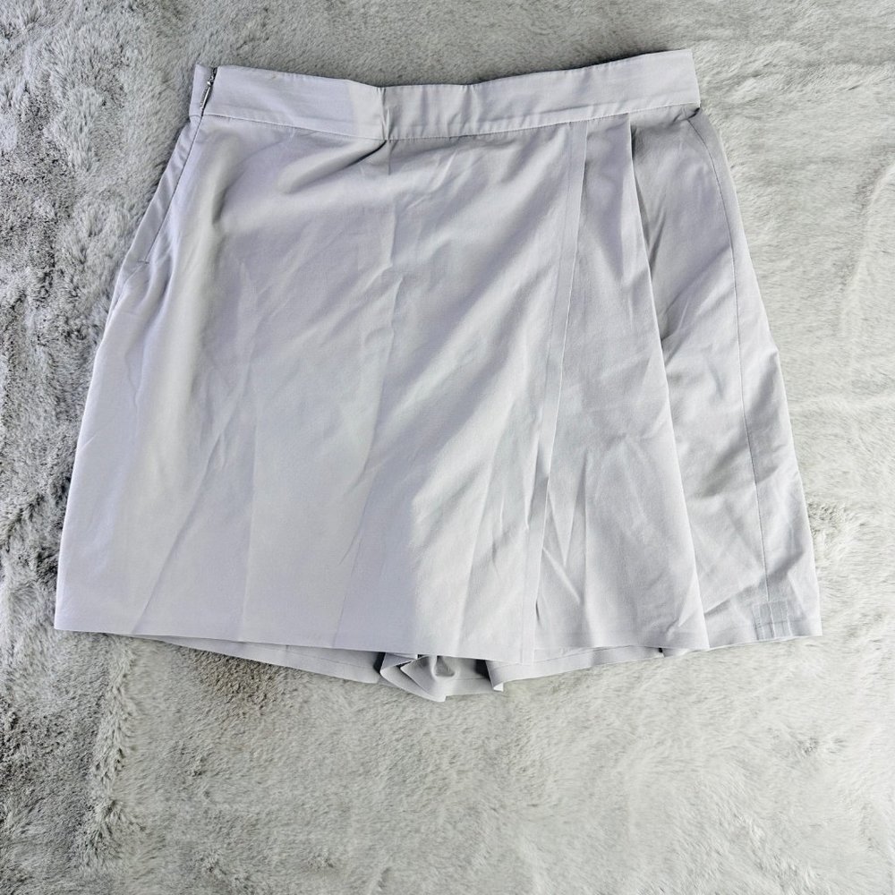 Athleta Planner‎ Skort Womens 8 Gray Stretch Pleated Side Zip Pocket Mini Golf